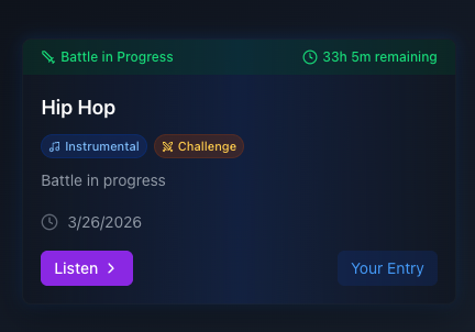 Challenge system preview showing direct challenge flow